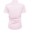 Alimens & Gentle Mens Short Sleeve Dress Shirts Wrinkle Free Solid Casual Button Down Shirts with Pocket(Light Pink)