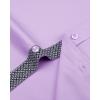 Alimens & Gentle Mens Short Sleeve Dress Shirts Wrinkle Free Solid Casual Button Down Shirts with Pocket(Light Purple)