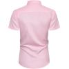 Alimens & Gentle Mens Short Sleeve Dress Shirts Wrinkle Free Solid Casual Button Down Shirts with Pocket(Pink)
