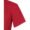 Alimens & Gentle Mens Short Sleeve Dress Shirts Wrinkle Free Solid Casual Button Down Shirts with Pocket(Red)