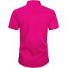 Alimens & Gentle Mens Short Sleeve Dress Shirts Wrinkle Free Solid Casual Button Down Shirts with Pocket(Rose Red)