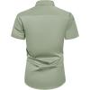 Alimens & Gentle Mens Short Sleeve Dress Shirts Wrinkle Free Solid Casual Button Down Shirts with Pocket(Sage Green)