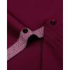Alimens & Gentle Mens Short Sleeve Dress Shirts Wrinkle Free Solid Casual Button Down Shirts with Pocket(Wine Red)