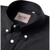 Alimens & Gentle Men’s Short Sleeve Oxford Shirt Regular Fit Button Down Collar Shirts with Pocket(Black)