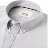 Alimens & Gentle Men’s Short Sleeve Oxford Shirt Regular Fit Button Down Collar Shirts with Pocket(Khaki Grey)