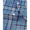 Alimens & Gentle Men’s Short Sleeve Oxford Shirt Regular Fit Button Down Collar Shirts with Pocket(Plaid Blue)