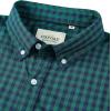 Alimens & Gentle Men’s Short Sleeve Oxford Shirt Regular Fit Button Down Collar Shirts with Pocket(Plaid Dark Green)