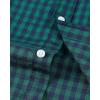 Alimens & Gentle Men’s Short Sleeve Oxford Shirt Regular Fit Button Down Collar Shirts with Pocket(Plaid Dark Green)