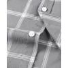 Alimens & Gentle Men’s Short Sleeve Oxford Shirt Regular Fit Button Down Collar Shirts with Pocket(Plaid Grey)