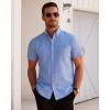 Alimens & Gentle Men’s Short Sleeve Oxford Shirt Regular Fit Button Down Collar Shirts with Pocket(Royal Blue)