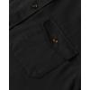Alimens & Gentle Men’s Solid Flannel Shirt Work Long Sleeve Casual Button Down Shirts Outdoor Cotton Warm Shacket(Black)