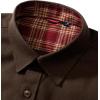 Alimens & Gentle Men’s Solid Flannel Shirt Work Long Sleeve Casual Button Down Shirts Outdoor Cotton Warm Shacket(Brown)