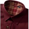Alimens & Gentle Men’s Solid Flannel Shirt Work Long Sleeve Casual Button Down Shirts Outdoor Cotton Warm Shacket(Burgundy)