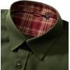 Alimens & Gentle Men’s Solid Flannel Shirt Work Long Sleeve Casual Button Down Shirts Outdoor Cotton Warm Shacket(Green Army)