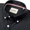Alimens & Gentle Mens Solid Oxford Shirt Long Sleeve Dress Shirt Work Casual Button Down Shirts with Pocket(Black)