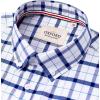 Alimens & Gentle Mens Solid Oxford Shirt Long Sleeve Dress Shirt Work Casual Button Down Shirts with Pocket(Check-white)