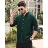 Alimens & Gentle Mens Solid Oxford Shirt Long Sleeve Dress Shirt Work Casual Button Down Shirts with Pocket(Dark Green)