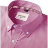 Alimens & Gentle Mens Solid Oxford Shirt Long Sleeve Dress Shirt Work Casual Button Down Shirts with Pocket(Dark Pink)