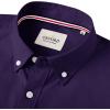 Alimens & Gentle Mens Solid Oxford Shirt Long Sleeve Dress Shirt Work Casual Button Down Shirts with Pocket(Dark Purple)
