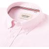 Alimens & Gentle Mens Solid Oxford Shirt Long Sleeve Dress Shirt Work Casual Button Down Shirts with Pocket(Light Pink)