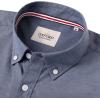 Alimens & Gentle Mens Solid Oxford Shirt Long Sleeve Dress Shirt Work Casual Button Down Shirts with Pocket(Navy)