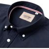 Alimens & Gentle Mens Solid Oxford Shirt Long Sleeve Dress Shirt Work Casual Button Down Shirts with Pocket(Navy Blue)