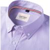Alimens & Gentle Mens Solid Oxford Shirt Long Sleeve Dress Shirt Work Casual Button Down Shirts with Pocket(Purple)