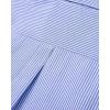 Alimens & Gentle Mens Solid Oxford Shirt Long Sleeve Dress Shirt Work Casual Button Down Shirts with Pocket(Striped-light Blue)