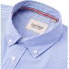 Alimens & Gentle Mens Solid Oxford Shirt Long Sleeve Dress Shirt Work Casual Button Down Shirts with Pocket(Striped-light Blue)