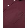 Alimens & Gentle Mens Solid Oxford Shirt Long Sleeve Dress Shirt Work Casual Button Down Shirts with Pocket(Wine Red)