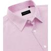 Alimens & Gentle Men’s Stripe Dress Shirts Transitional Weather Long Sleeve Casual Button Down Business Shirt Poplin Top(Pink)