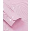 Alimens & Gentle Men’s Stripe Dress Shirts Transitional Weather Long Sleeve Casual Button Down Business Shirt Poplin Top(Pink)