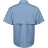 Alimens & Gentle Short Sleeve Fishing Shirt Wicking Fabric Sun Protection Casual Button Down Shirts(Blue)