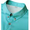 Alimens & Gentle Short Sleeve Fishing Shirt Wicking Fabric Sun Protection Casual Button Down Shirts(Blue Green)