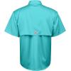 Alimens & Gentle Short Sleeve Fishing Shirt Wicking Fabric Sun Protection Casual Button Down Shirts(Blue Green)