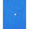 Alimens & Gentle Short Sleeve Fishing Shirt Wicking Fabric Sun Protection Casual Button Down Shirts(Bright Blue)