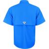 Alimens & Gentle Short Sleeve Fishing Shirt Wicking Fabric Sun Protection Casual Button Down Shirts(Bright Blue)