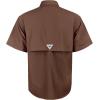 Alimens & Gentle Short Sleeve Fishing Shirt Wicking Fabric Sun Protection Casual Button Down Shirts(Brown)