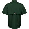 Alimens & Gentle Short Sleeve Fishing Shirt Wicking Fabric Sun Protection Casual Button Down Shirts(Dark Green)
