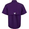 Alimens & Gentle Short Sleeve Fishing Shirt Wicking Fabric Sun Protection Casual Button Down Shirts(Dark Purple)