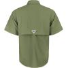 Alimens & Gentle Short Sleeve Fishing Shirt Wicking Fabric Sun Protection Casual Button Down Shirts(Grass Green)