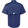 Alimens & Gentle Short Sleeve Fishing Shirt Wicking Fabric Sun Protection Casual Button Down Shirts(Navy)