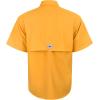 Alimens & Gentle Short Sleeve Fishing Shirt Wicking Fabric Sun Protection Casual Button Down Shirts(Yellow)