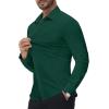 Alimens & Gentle Stretch Mens Dress Shirts Slim Fit Long Sleeve Casual Skinny Muscle Fit Wrinkle Free Button Down Shirt(Green)