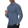 Alimens & Gentle Stretch Mens Dress Shirts Slim Fit Long Sleeve Casual Skinny Muscle Fit Wrinkle Free Button Down Shirt(Infinity Blue)