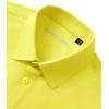 Alimens & Gentle Stretch Mens Dress Shirts Slim Fit Long Sleeve Casual Skinny Muscle Fit Wrinkle Free Button Down Shirt(Yellow)