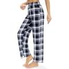 Alimens & Gentle Womens Pajama Pants Plaid Stretch Comfy Lounge Pants Drawstring Waist Sleep Bottoms with Pockets(Black white  Grey)