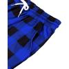 Alimens & Gentle Womens Pajama Pants Plaid Stretch Comfy Lounge Pants Drawstring Waist Sleep Bottoms with Pockets(Black&blue)