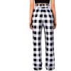 Alimens & Gentle Womens Pajama Pants Plaid Stretch Comfy Lounge Pants Drawstring Waist Sleep Bottoms with Pockets(Black&white)