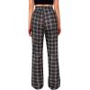 Alimens & Gentle Womens Pajama Pants Plaid Stretch Comfy Lounge Pants Drawstring Waist Sleep Bottoms with Pockets(Brown)